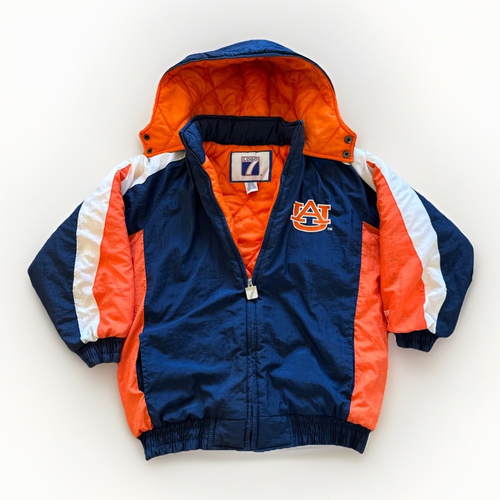 Vintage‎ Auburn Tigers Puffer Jacket Youth M 90s Logo 7 Kids Alabama